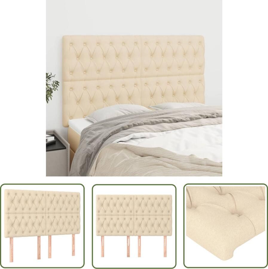 The Living Store Hoofdbord Classic Bedaccessoires 144x7x118 128 cm Crème Hoofd Bord Hoofdkussen Beddecoratie Bedroom Decor Klassiek