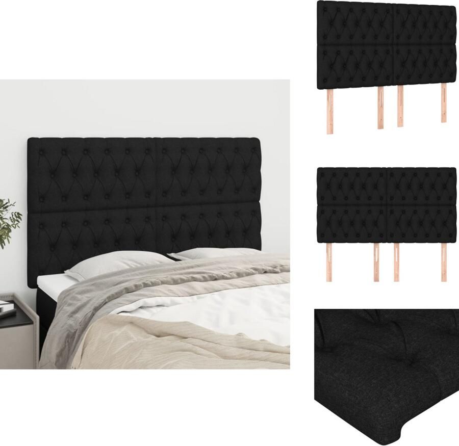 The Living Store Hoofdbord Hoofdsteunen 144 x 7 x 118 128 cm Verstelbaar Hoofd Bord Hoofdkussen Beddecoratie Slaapcomfort Zithoogte