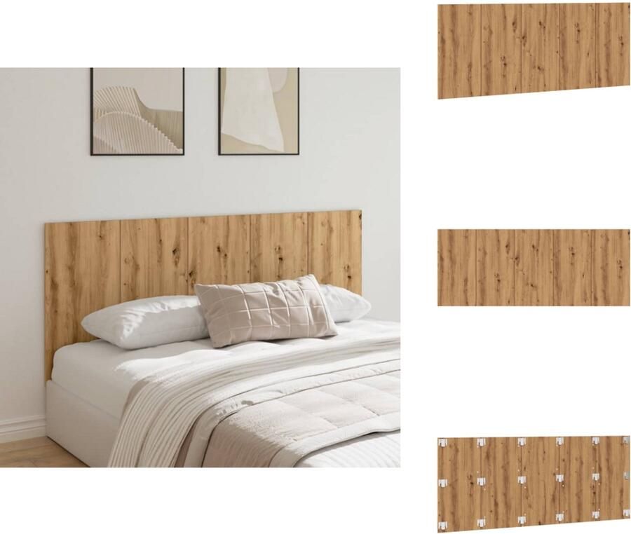 VidaXL Hoofdbord Hoofdborden Hoofdeinde Houten Hoofdbord Hoofdeinde 200x1 5x80 cm bewerkt hout artisanaal eikenkleur
