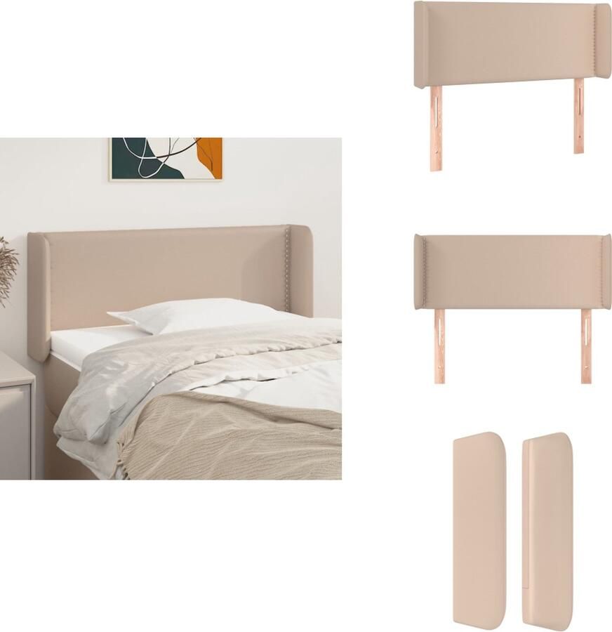 VidaXL Hoofdbord Cappuccino Kunstleer Verstelbare Hoogte Duurzaam Materiaal Stevige Poten Comfortabele Ondersteuning Bedonderdeel