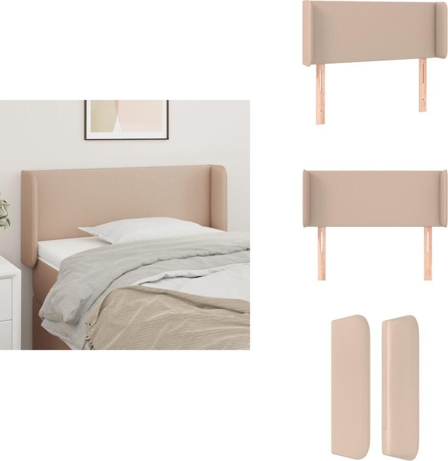 VidaXL Hoofdeind Cappuccino Kunstleren Hoofdbord Verstelbare Hoogte Duurzaam Materiaal Stevige Poten Comfortabele Ondersteuning Bedonderdeel