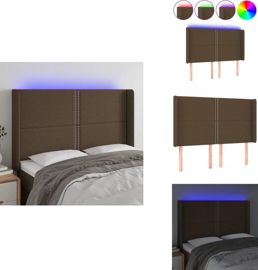 VidaXL Hoofdbord Duurzaam LED-verlichting Verstelbaar Comfortabele ondersteuning Snijdbare LED-strip Bedonderdeel - Foto 3