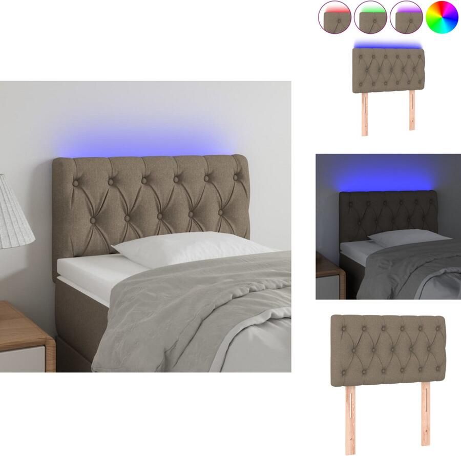 VidaXL Hoofdeind Klassiek LED-hoofdbord Hoofdborden Afmeting- 80 x 7 x 78 88 cm Ken- Verstelbare hoogte Bedonderdeel