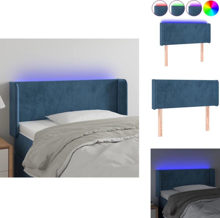 VidaXL LED Hoofdbord Klassiek Hoofdeinde Afmeting- 83 x 16 x 78 88 cm Ken- Verstelbaar Bedonderdeel