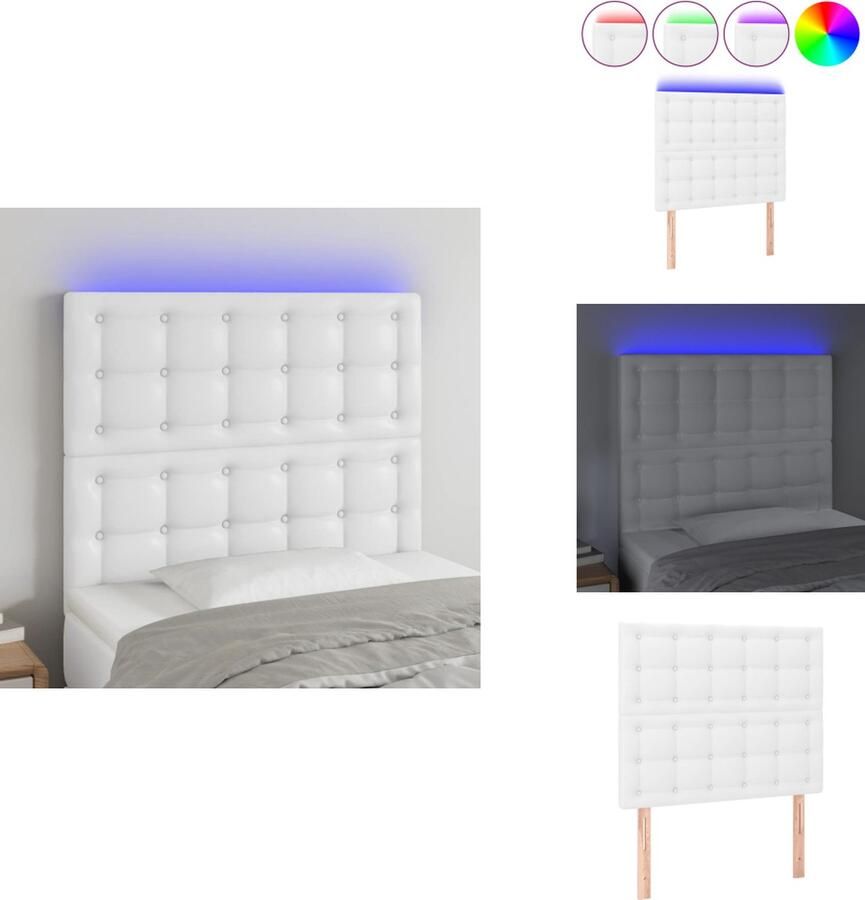 VidaXL Hoofdbord LED-verlichting Verstelbare hoogte Duurzaam kunstleer Kleurrijk Snijdbare LED-strip Bedonderdeel