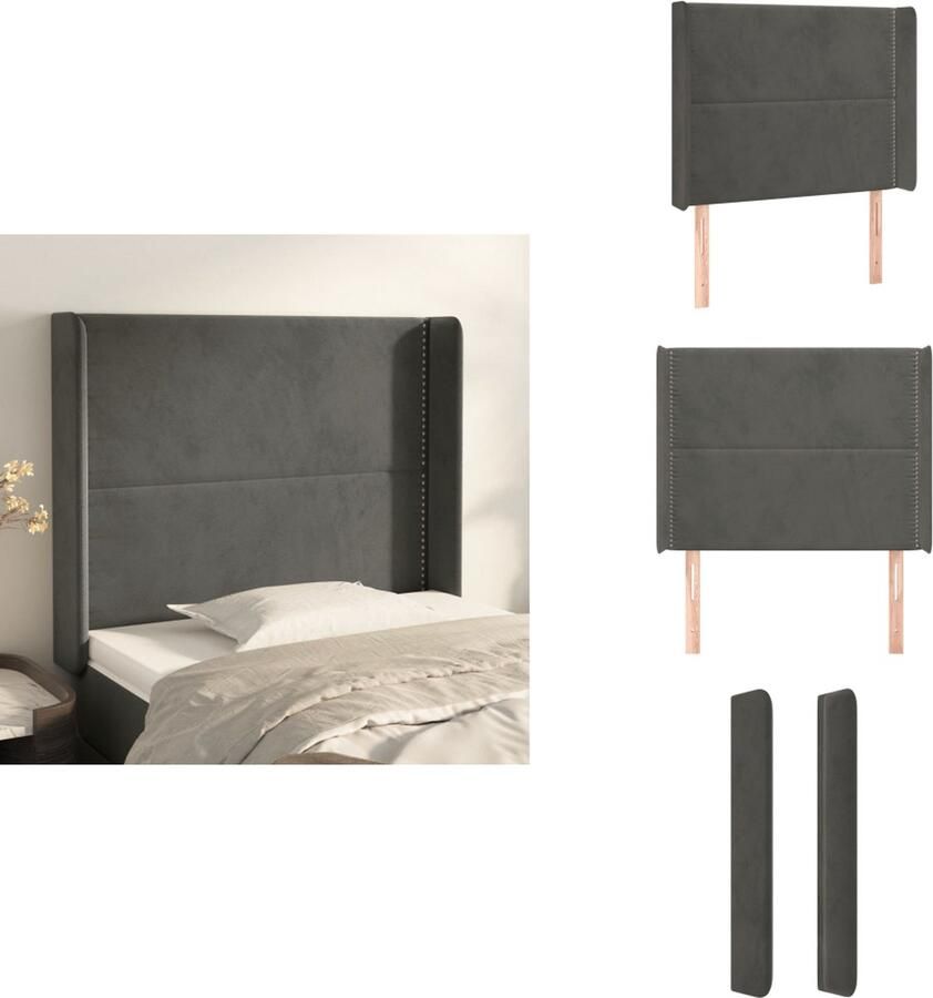 VidaXL Hoofdbord Klassiek Hoofdborden 103x16x118 128 cm Ken- Zacht fluweel Stevige en stabiele poten Verstelbare hoogte Comfortabele ondersteuning Bedonderdeel