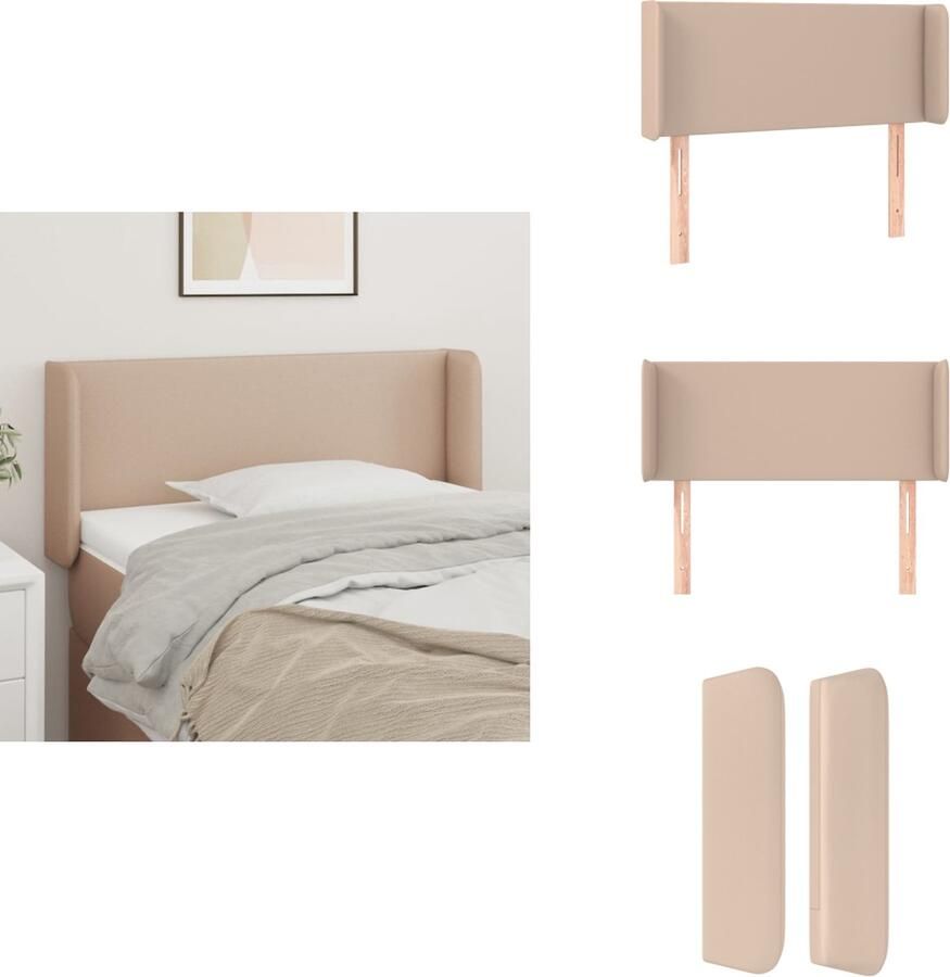 VidaXL Hoofdbord Cappuccino Kunstleren bedombouw Verstelbaar Stevige poten Duurzaam materiaal Afmetingen 103 x 16 x 78 88 cm Bedonderdeel