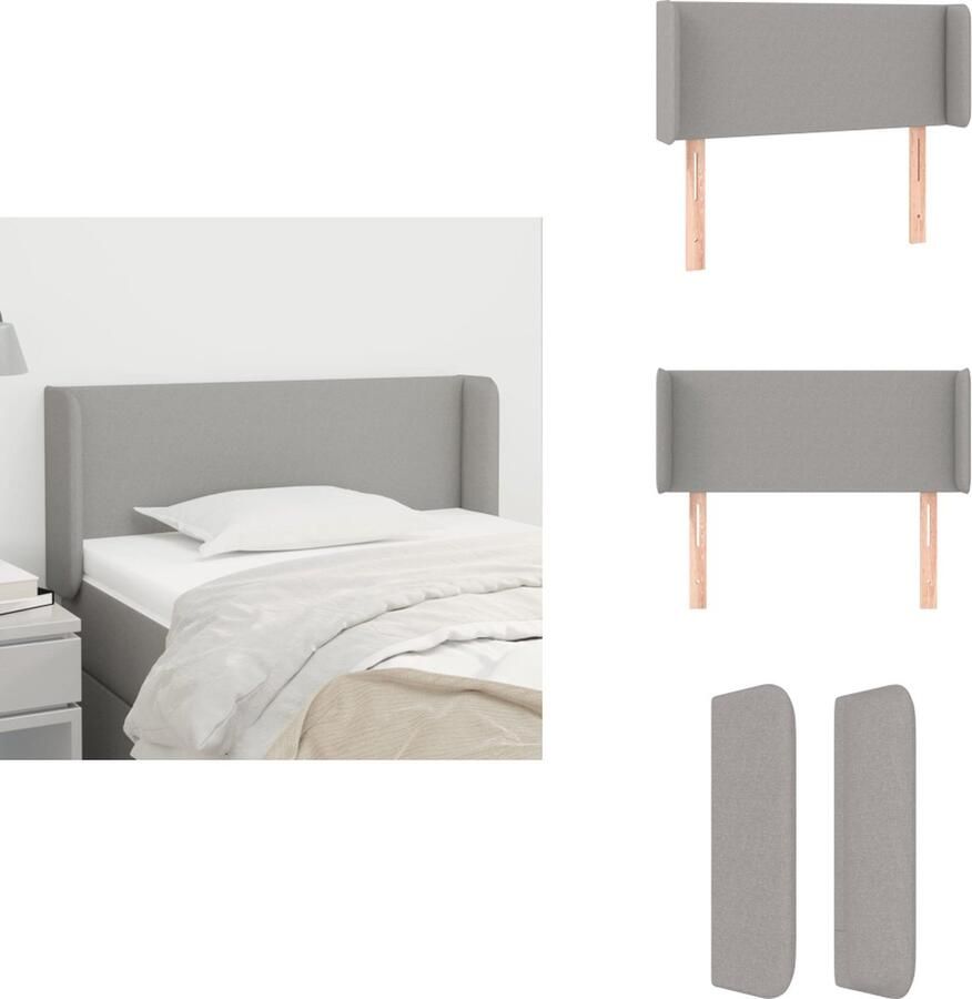 The Living Store Klassiek Hoofdbord Lichtgrijs 83 x 16 x 78 88 cm Duurzaam materiaal Klassieke Hoofdbord Grijs Bedhoofd Stoffen Hoofdbord Comfortabele Hoofdbord