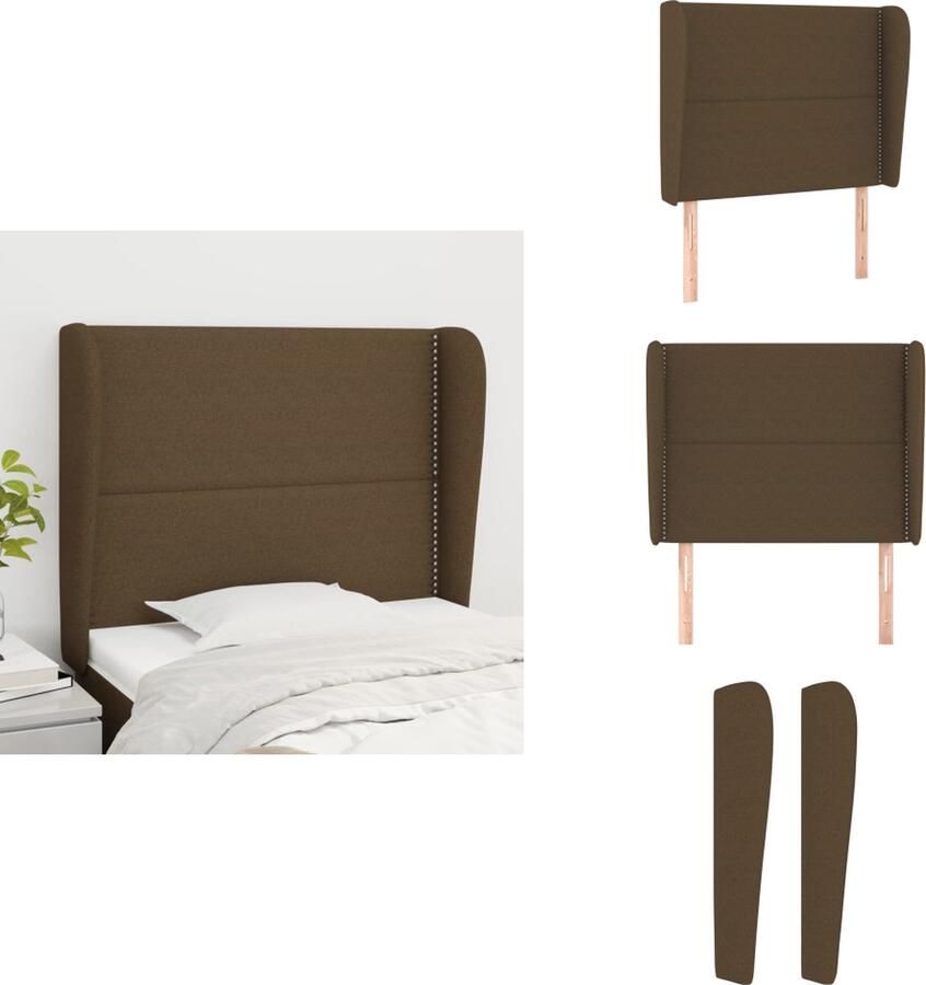 The Living Store Hoofdeind Donkerbruin 103 x 23 x 118 128 cm Klassiek ontwerp Duurzaam materiaal Hoofd Bord Hoofdbord Beddecoratie Klassiek Design Bruine Meubels - Foto 4