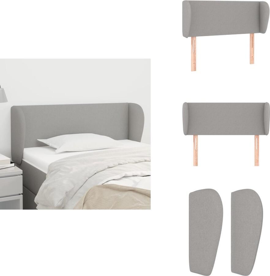 VidaXL Klassiek Hoofdbord Lichtgrijs Verstelbare Hoogte Stevige Poten Comfortabele Ondersteuning Bedonderdeel