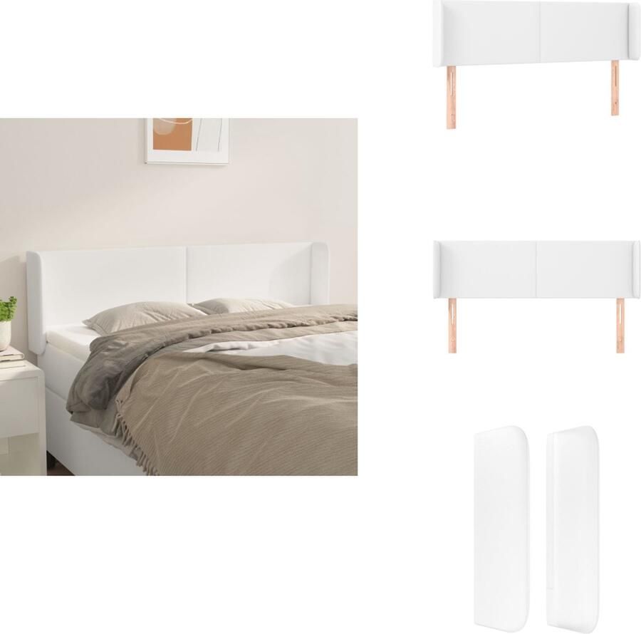 VidaXL Hoofdbord Hoofdeind 147 x 16 x 78 88 cm Duurzaam kunstleer Verstelbare hoogte Stevige poten Bedonderdeel