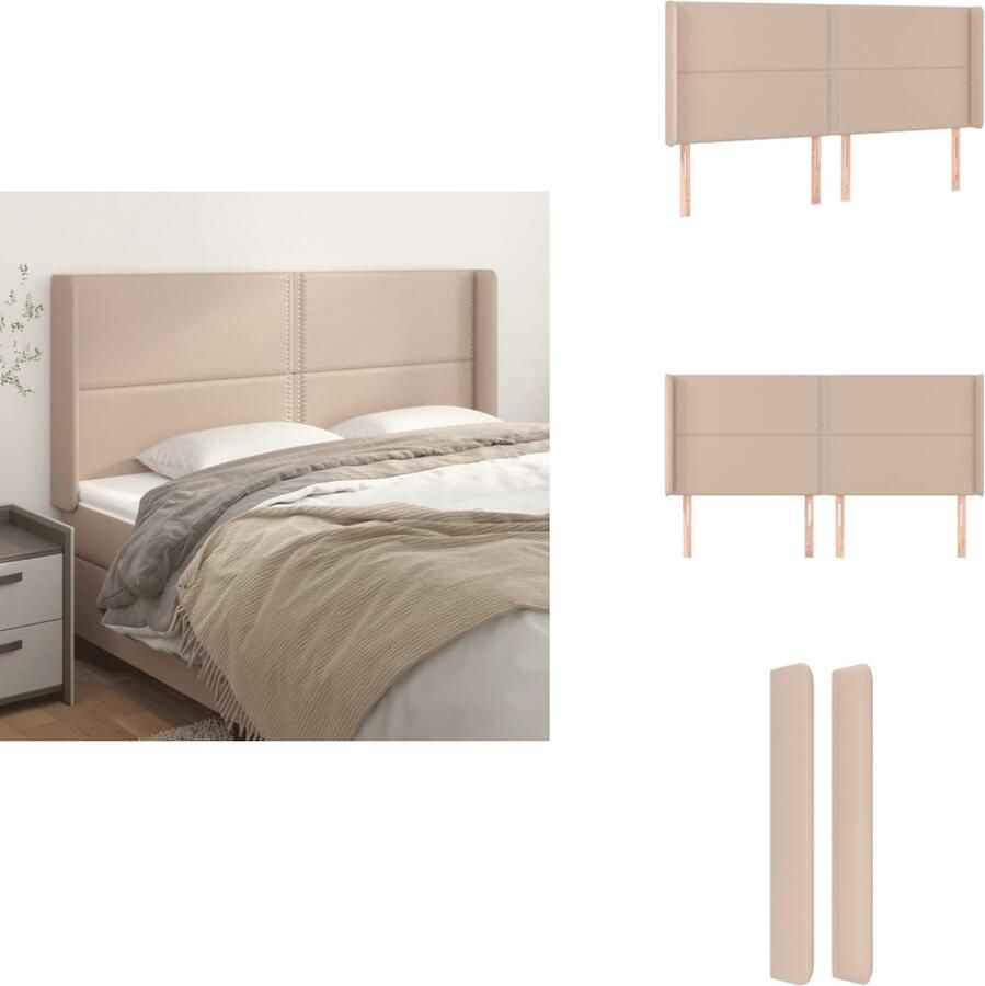 VidaXL Hoofdbord Cappuccino Kunstleer Verstelbare Hoogte Stevige Poten Comfortabele Ondersteuning Bedonderdeel