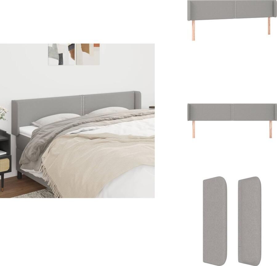 VidaXL Hoofdbord Klassiek 183x16x78 88 cm Duurzame en ademende stof Stevige houten poten Bedonderdeel - Foto 1