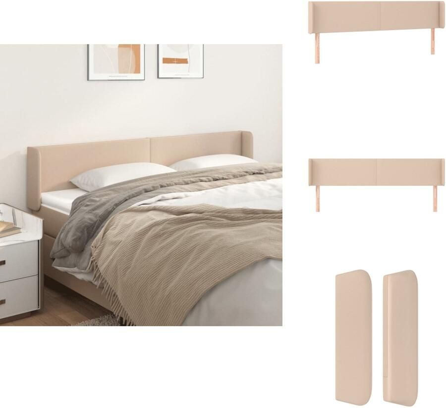 VidaXL Hoofdbord Cappuccino Kunstleer 183x16x78 88 cm Duurzaam materiaal Verstelbare hoogte Stevige poten Bedonderdeel - Foto 2