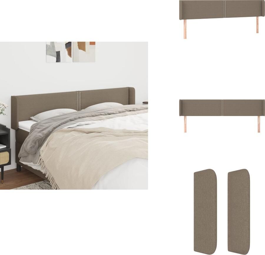 VidaXL Hoofdbord Complete Uitstraling Duurzaam Stevige Poten Verstelbare Hoogte Comfortabele Ondersteuning Taupe 183x16x78 88cm Bedonderdeel