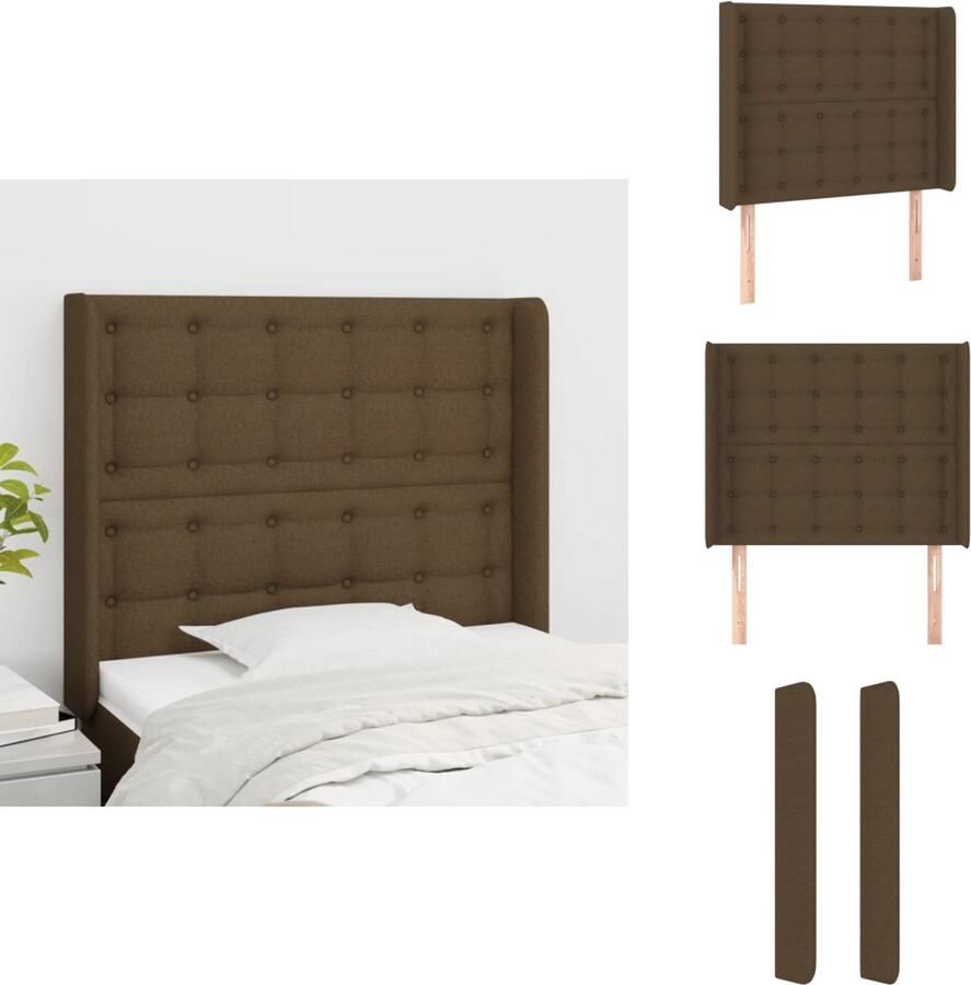 The Living Store Klassiek Hoofdbord 83x16x118 128 cm Donkerbruin stof Stevige Poten Verstelbare Hoogte Klassieke Hoofdbord Bedhoofdbord Hoofdbord Bruin Stoffen Hoofdbord Beddecoratie