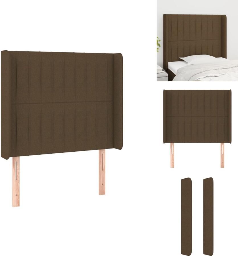 The Living Store Klassiek Hoofdbord 83x16x118 128 cm Donkerbruin stof Stevige Poten Verstelbare Hoogte Klassieke Hoofdbord Bedhoofdbord Hoofdbord Bruin Stoffen Hoofdbord Beddecoratie - Foto 2