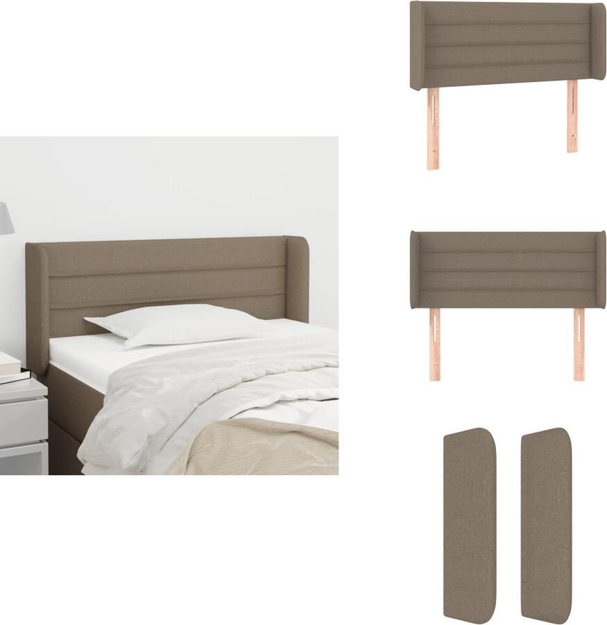 VidaXL Hoofdbord Hoofdeind met Verstelbare Hoogte Comfortabele Ondersteuning Taupe 83 x 16 x 78 88 cm Bedonderdeel - Foto 2