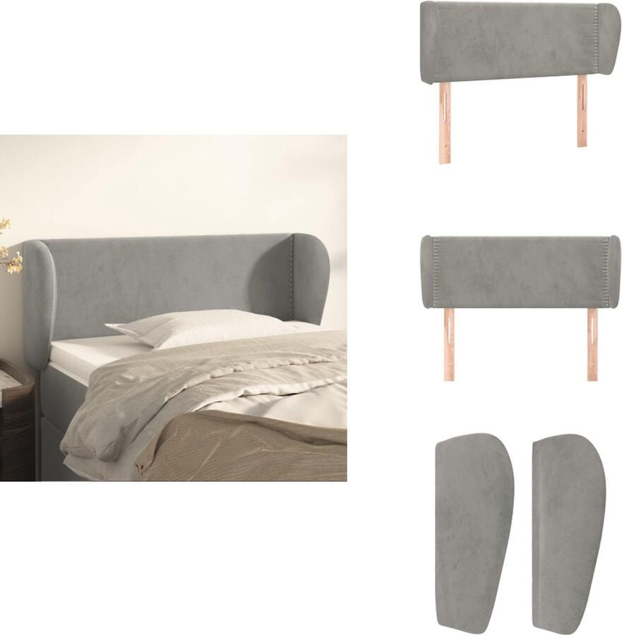 VidaXL Klassiek Hoofdbord Fluweel Stevige Poten Verstelbare Hoogte Comfortabele Ondersteuning Bedonderdeel