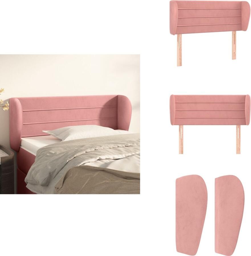The Living Store Hoofdeind Hoofdbord Zacht fluweel Stevige poten Verstelbare hoogte Comfortabele ondersteuning Roze 83 x 23 x 78 88 cm Hoofd Bord Hoofdbord Velvet Hoofdbord Roze Hoofdbord Luxe Hoofdbord - Foto 3