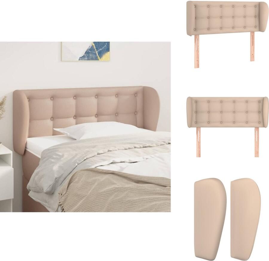 VidaXL Hoofdeind Cappuccino Kunstleren Hoofdbord 83x23x78 88cm Verstelbare Hoogte Stevige Poten Comfortabele Ondersteuning Bedonderdeel
