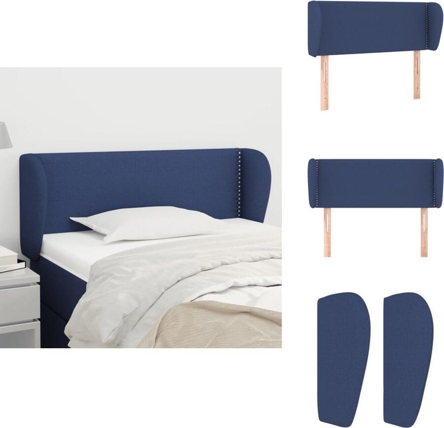 VidaXL Klassiek Hoofdbord Blauw 83x23x78 88 cm Duurzaam Materiaal Verstelbare Hoogte Stevige Poten Bedonderdeel