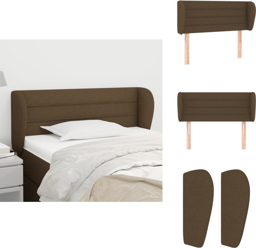 VidaXL Hoofdbord met randen 83x23x78 88 cm stof donkerbruin - Foto 2