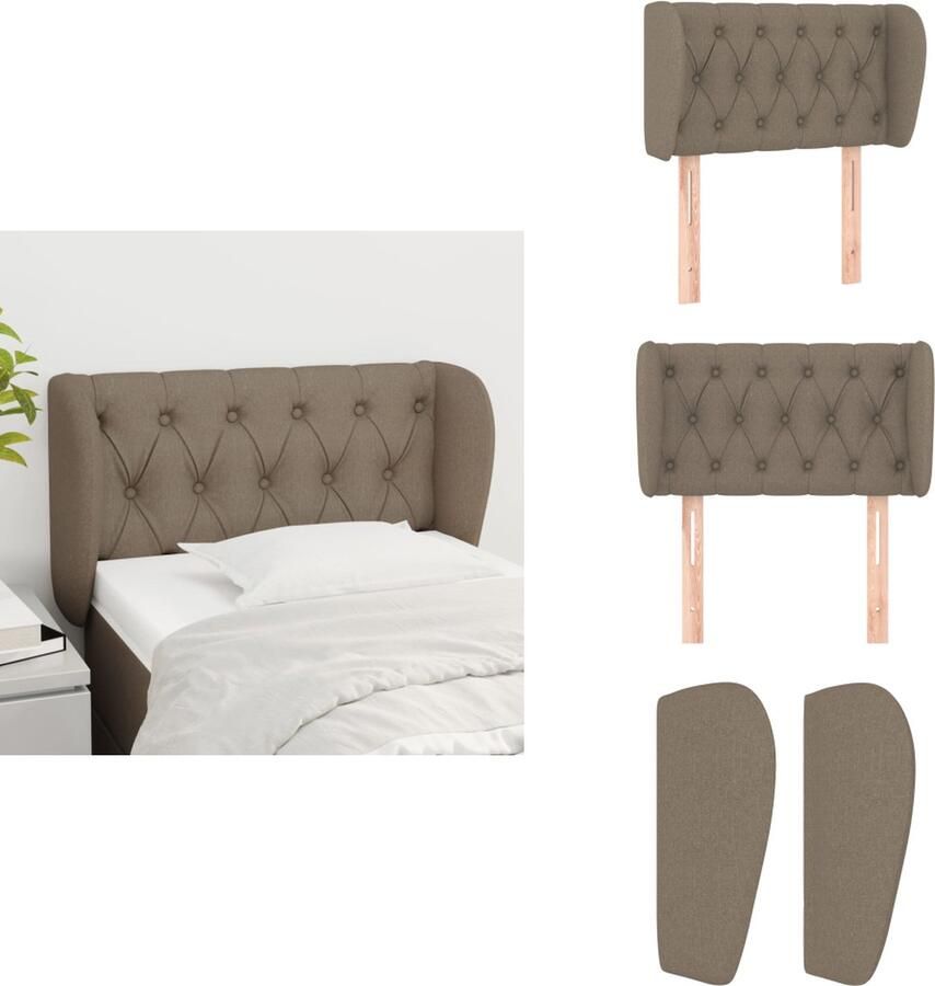 VidaXL Klassiek Hoofdbord Taupe 83 x 23 x 78 88 cm Duurzaam Stof Verstelbare Hoogte Bedonderdeel