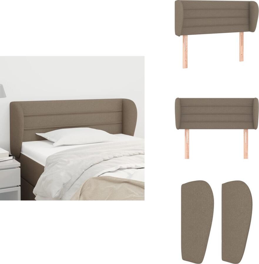 VidaXL Klassiek Hoofdbord Bedombouw Verstelbare Hoogte Comfortabele Ondersteuning Taupe 83x23x78 88cm Bedonderdeel - Foto 2