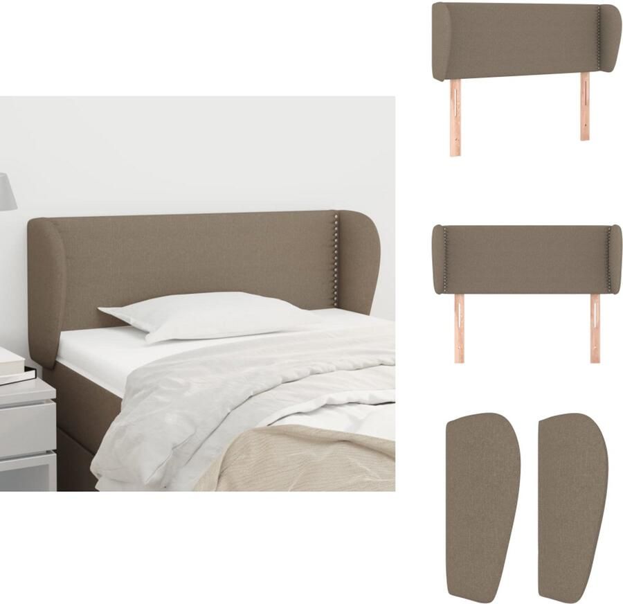 VidaXL Hoofdbord Hoofdborden Hoofdeinde Houten Hoofdbord met randen 83x23x78 88 cm stof taupe