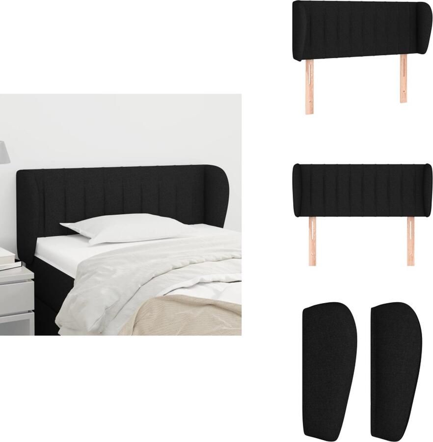 VidaXL Hoofdbord Bed 83 x 23 x 78 88 cm Zwart Duurzaam Materiaal Verstelbare Hoogte Stevige Poten Bedonderdeel