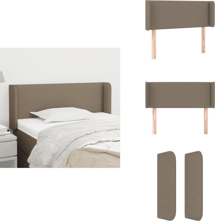 VidaXL Hoofdbord Trendy Hoogte Verstelbaar Duurzaam Comfortabele Ondersteuning Taupe 93 x 16 x 78 88 cm Bedonderdeel - Foto 2