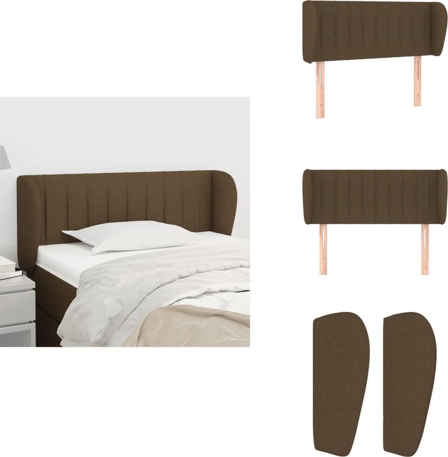 VidaXL Hoofdbord Donkerbruin 93 x 23 x 78 88 cm Duurzaam en Comfortabel Verstelbare Hoogte Massief Larikshout Bedonderdeel