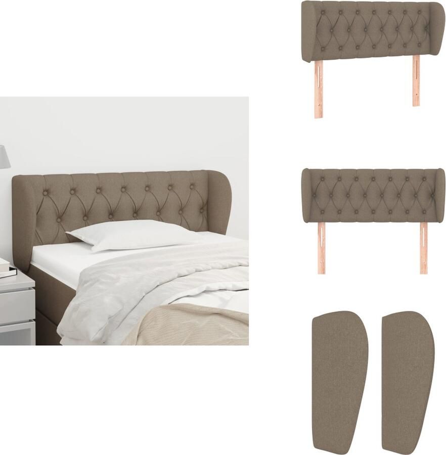 VidaXL Hoofdbord Taupe 93 x 23 x 78 88 cm Trendy ontwerp Duurzaam materiaal Verstelbare hoogte Stevige poten Comfortabele ondersteuning Inclusief montagehandleiding Bedonderdeel