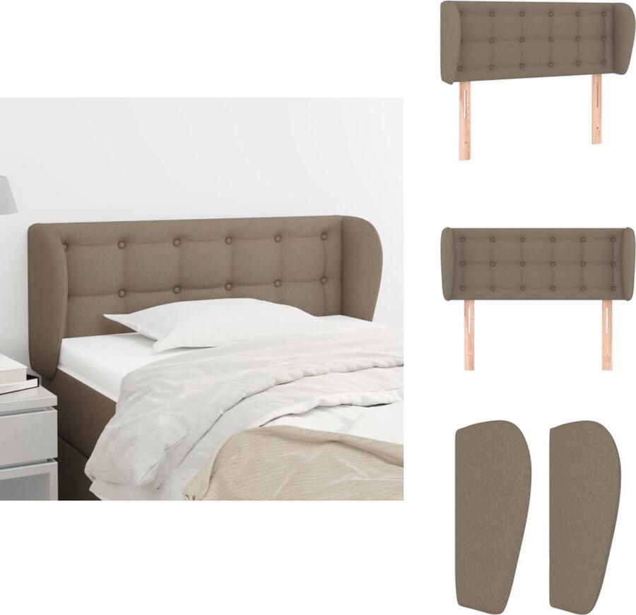 VidaXL Hoofdbord Hoofdborden Hoofdeinde Houten Hoofdbord met randen 93x23x78 88 cm stof taupe