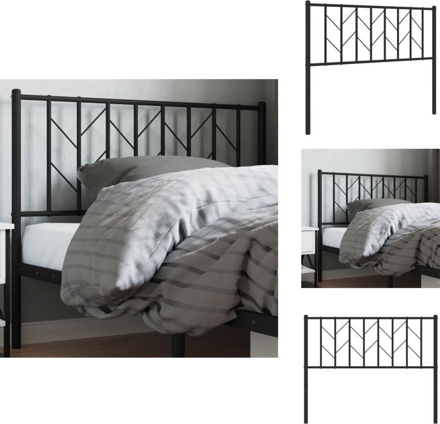 VidaXL Hoofdbord Hoofdborden Hoofdeinde Metalen Hoofdbord 107 cm metaal zwart