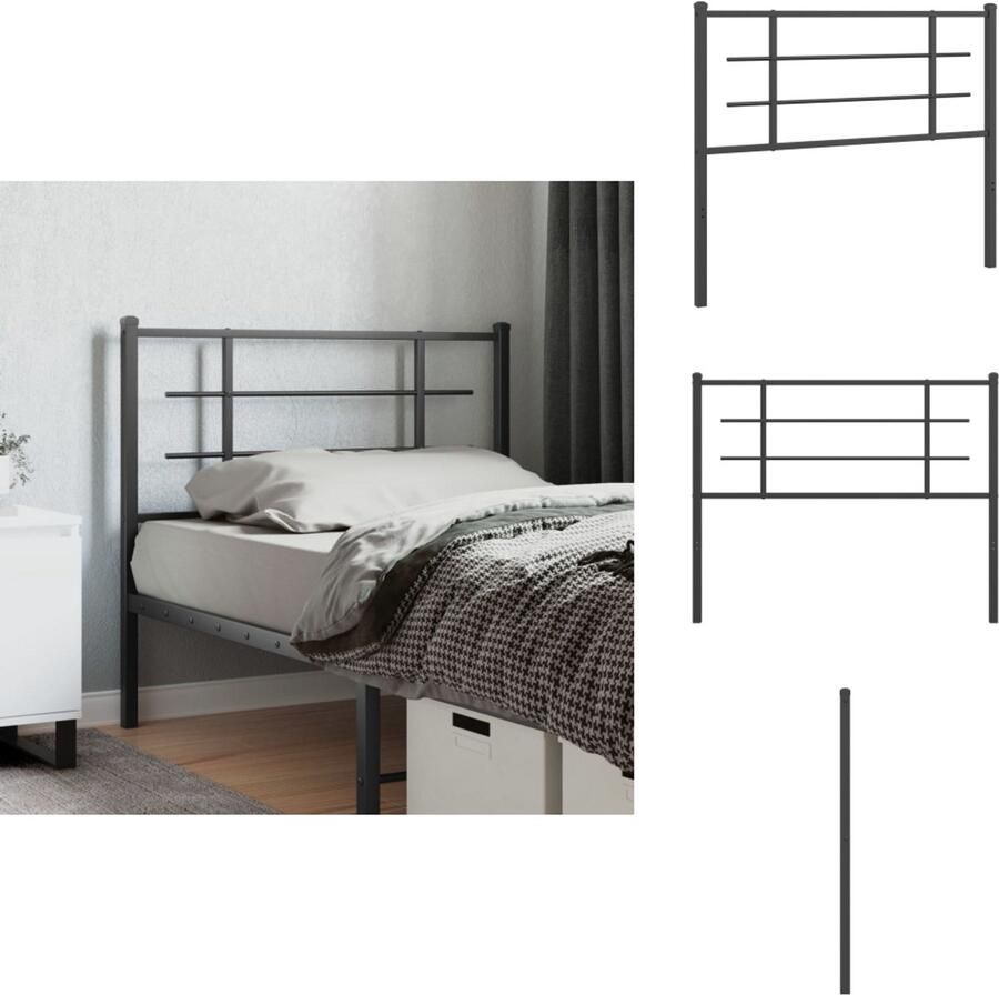 VidaXL Hoofdbord Hoofdborden Hoofdeinde Metalen Hoofdbord 107 cm metaal zwart