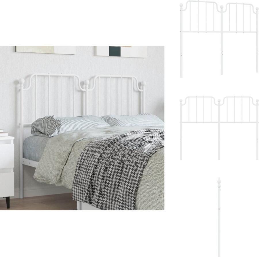 VidaXL Hoofdbord Hoofdborden Hoofdeinde Metalen Hoofdbord 120 cm metaal wit
