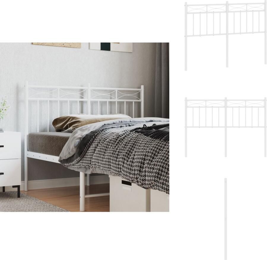 VidaXL Hoofdbord Hoofdborden Hoofdeinde Metalen Hoofdbord 120 cm metaal wit
