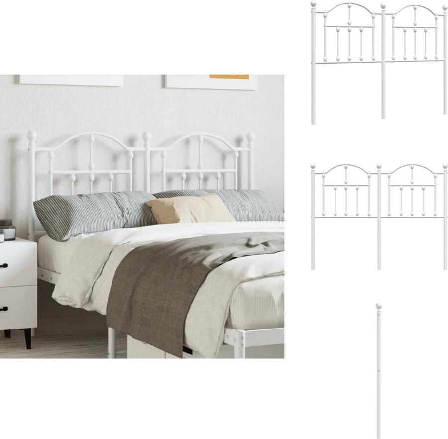 VidaXL Hoofdbord Hoofdborden Hoofdeinde Metalen Hoofdbord 120 cm metaal wit