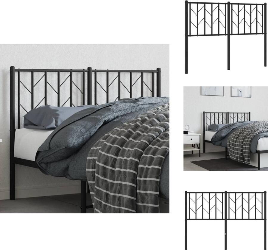 VidaXL Hoofdbord Hoofdborden Hoofdeinde Metalen Hoofdbord 120 cm metaal zwart