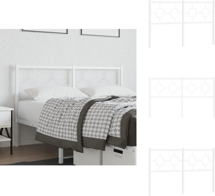 VidaXL Hoofdbord Hoofdborden Hoofdeinde Metalen Hoofdbord 135 cm metaal wit