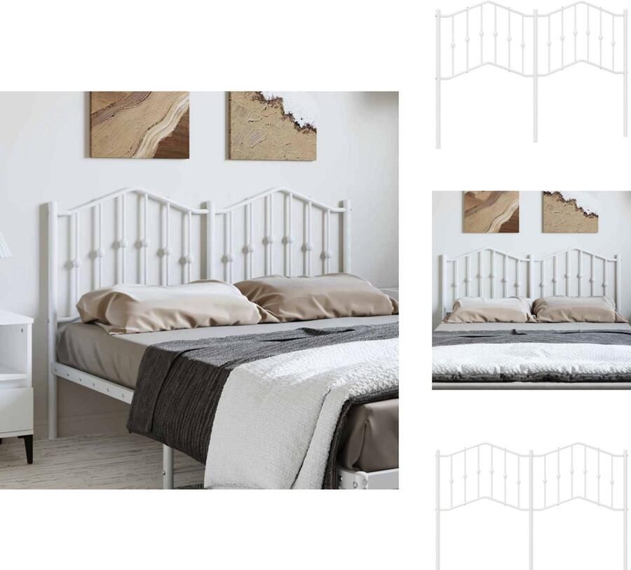 VidaXL Hoofdbord Hoofdborden Hoofdeinde Metalen Hoofdbord 135 cm metaal wit