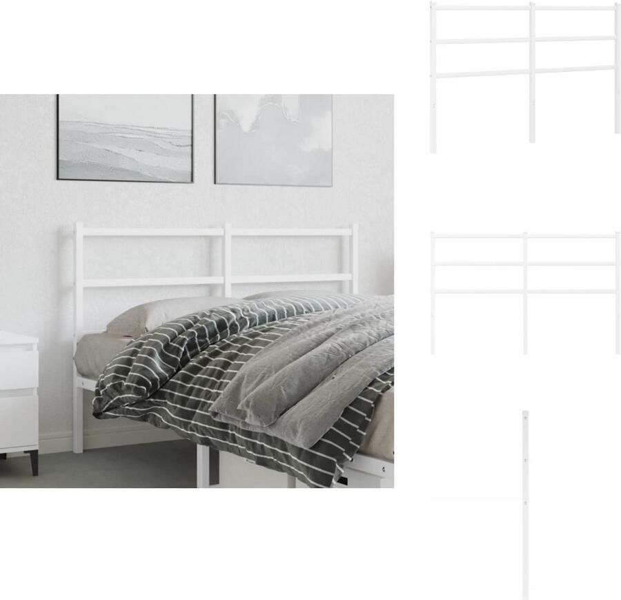 VidaXL Hoofdbord Hoofdborden Hoofdeinde Metalen Hoofdbord 135 cm metaal wit