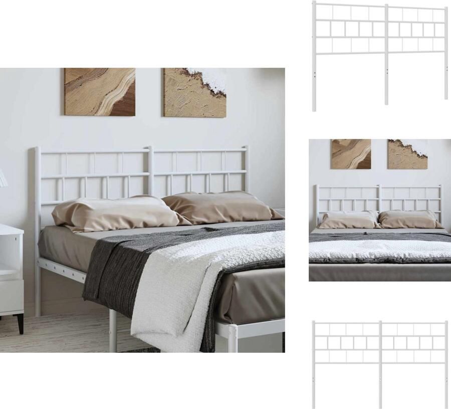 VidaXL Hoofdbord Hoofdborden Hoofdeinde Metalen Hoofdbord 135 cm metaal wit