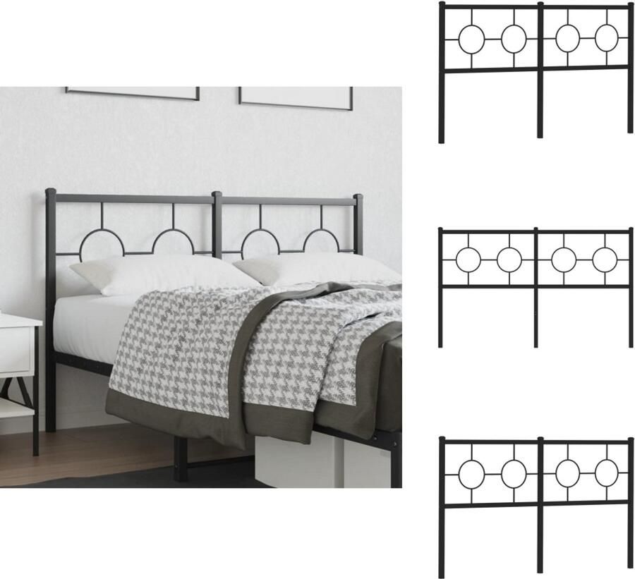 VidaXL Hoofdbord Hoofdborden Hoofdeinde Metalen Hoofdbord 135 cm metaal zwart