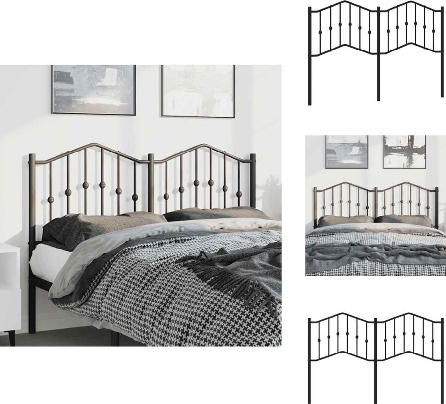 VidaXL Hoofdbord Hoofdborden Hoofdeinde Metalen Hoofdbord 135 cm metaal zwart