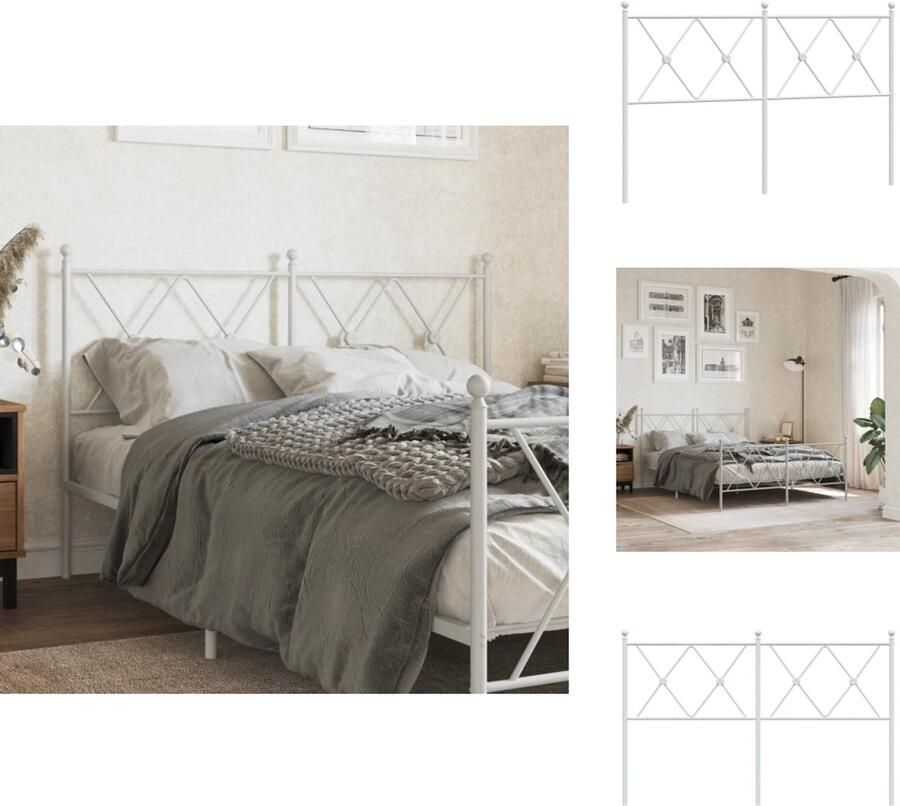 VidaXL Hoofdbord Hoofdborden Hoofdeinde Metalen Hoofdbord 137 cm metaal wit