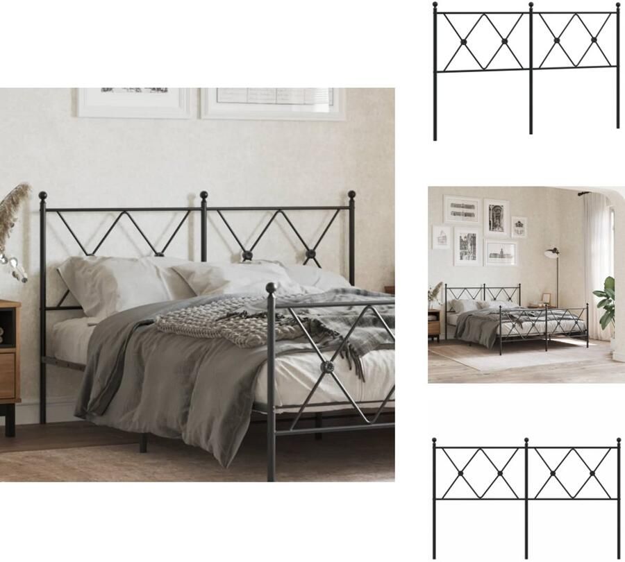 VidaXL Hoofdbord Hoofdborden Hoofdeinde Metalen Hoofdbord 137 cm metaal zwart