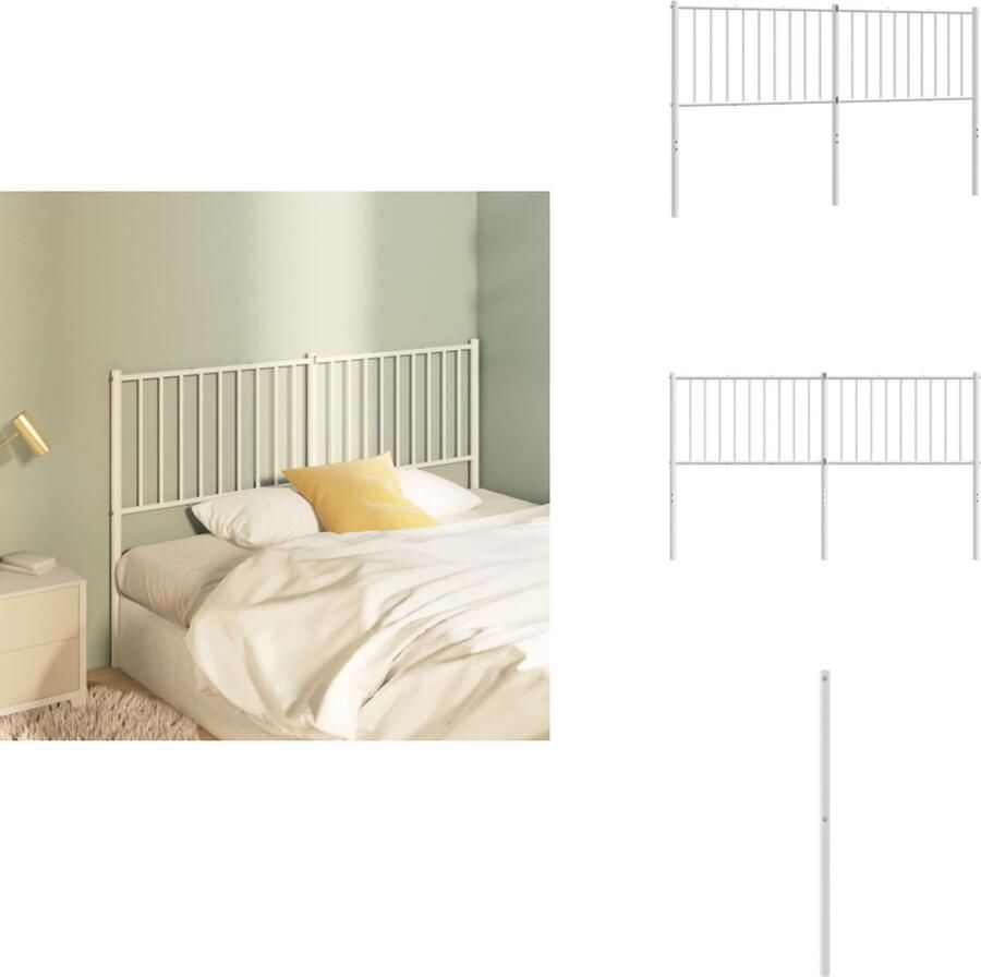 VidaXL Hoofdbord Hoofdborden Hoofdeinde Metalen Hoofdbord 150 cm metaal wit